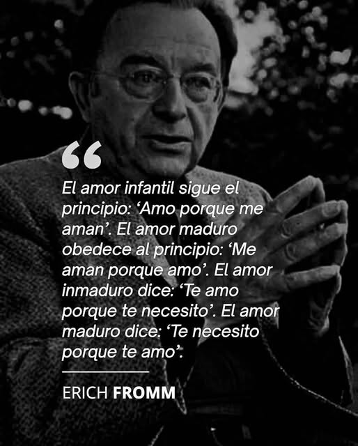 literlandweb1's tweet photo. "Muchas personas son adictas a estar enamoradas. Terminan sus relaciones cuando la magia de haber conocido alguien nuevo desaparece; cuando empiezan a ver defectos en la otra persona y a darse cuenta que no es tan perfecta como pensaban.
El verdadero amor no es ciego. Cuando amas a alguien puedes ver sus defectos, sus fallas y quieres ayudarle a superarlas.
Al mismo tiempo esa persona ve tus propios defectos y los entiende.
El amor verdadero está basado en la realidad".
" El Arte de Amar", Erich Fromm