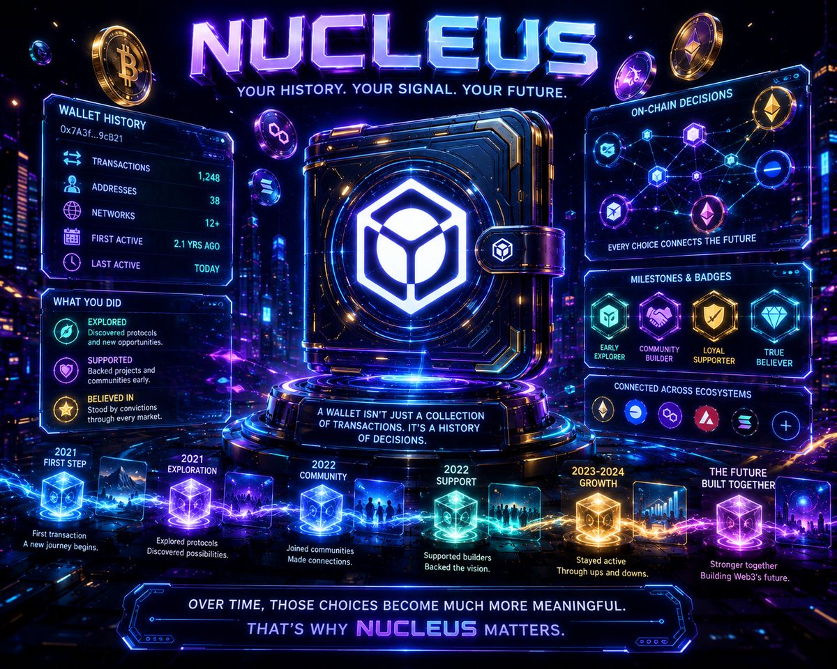 LinaTheory's tweet photo. Good afternoon CT

A wallet is more than a collection of transactions.

It's a history of decisions.

What you explored.

What you supported.

What you believed in.

Over time,  those choices become much more meaningful.

That's what I find interesting about @NucleusCodes. https://t.co/HPVBxAqUTK