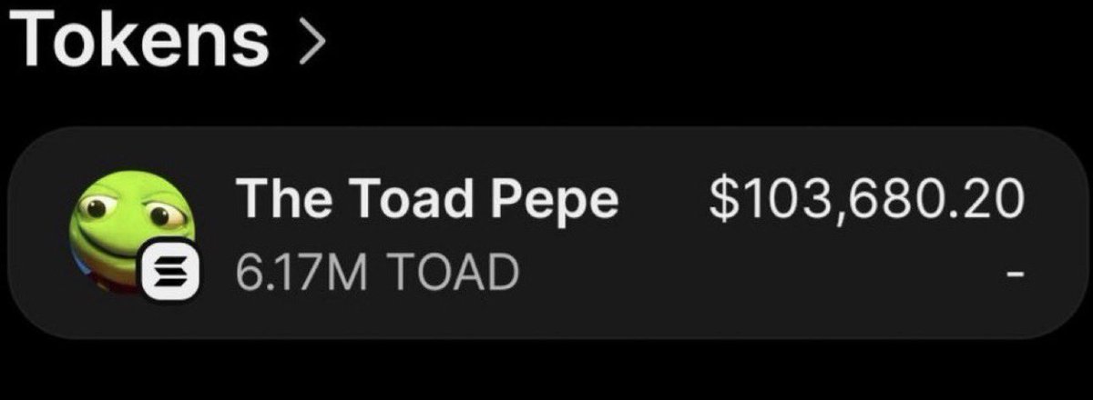 Zikkodegen's tweet photo. $2500 into over $106,000 profit on $TOAD

He saw me shilling $TOAD 
he bought in with $2,500 
Coin is at $16.2M mcap now..
And he has profits of $103,680

I called it at my TG:  join 👇
https://t.co/A2s1s6vWGg
Don’t miss my next Call out!! https://t.co/KfpY63xZ86