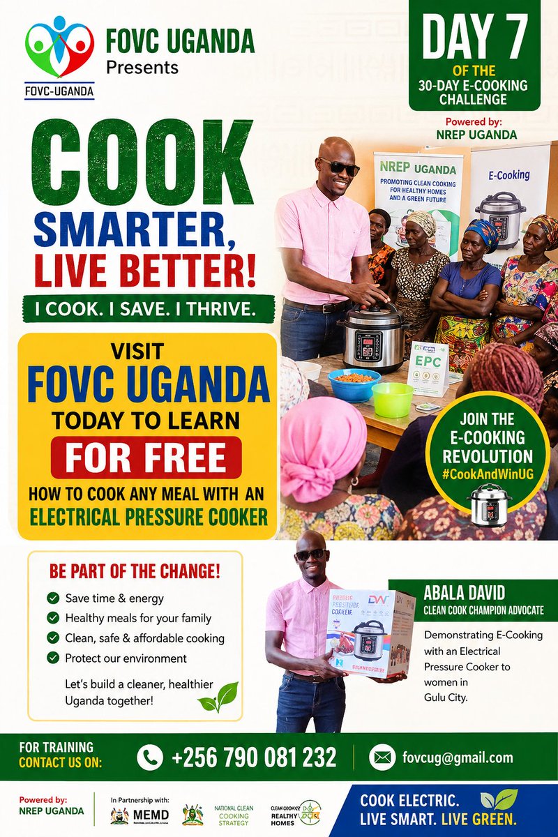 AbalaDavid2's tweet photo. Day 7 of the #30DayECookingChallenge!
Today I’m demonstrating how to cook Groundnut Sauce using an Electric Pressure Cooker (EPC) while helping preserve nutrients, save time &amp; energy, and promote healthier, cleaner cooking.
#CookAndWinUG #ECooking #CleanCooking #EPC https://t.co/5jVbKabtwK