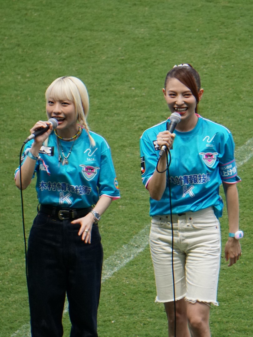 mannendes's tweet photo. 熱い応援📣盛り上げ係ありがとうございました😊✨️またスタジアムに来てください！
#田野アサミ
#本渡楓 
#ゾンビランドサガ
#サガン鳥栖 https://t.co/48J0fNASUH