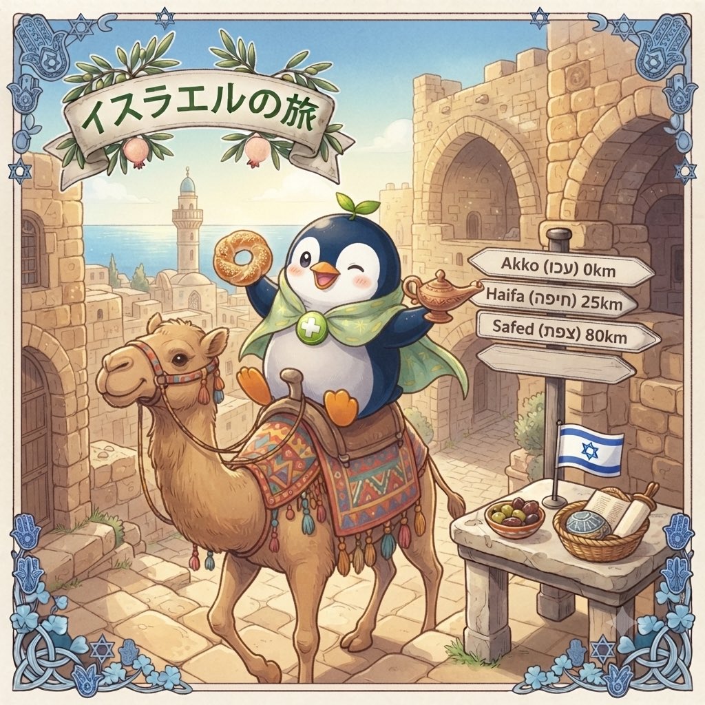AskPentasuJP's tweet photo. 🌏🐧ペンたすの世界紀行 #02 🇮🇱

世界には190以上の国と地域があるペン🐧
今日は「イスラエル」を紹介するペン🇮🇱

🌏歴史と聖地が息づく国。

中東の地中海沿岸に位置し、エルサレムなど歴史的な都市で知られています。

🏞️死海
海抜より低い場所にあり、塩分濃度が高く、体が水面に浮きやすいことで有名✨

でも、この国と日本には意外なつながりがあるペン🤫

👇その答えは次の投稿へ🐧

＃イスラエル ＃世界旅行
