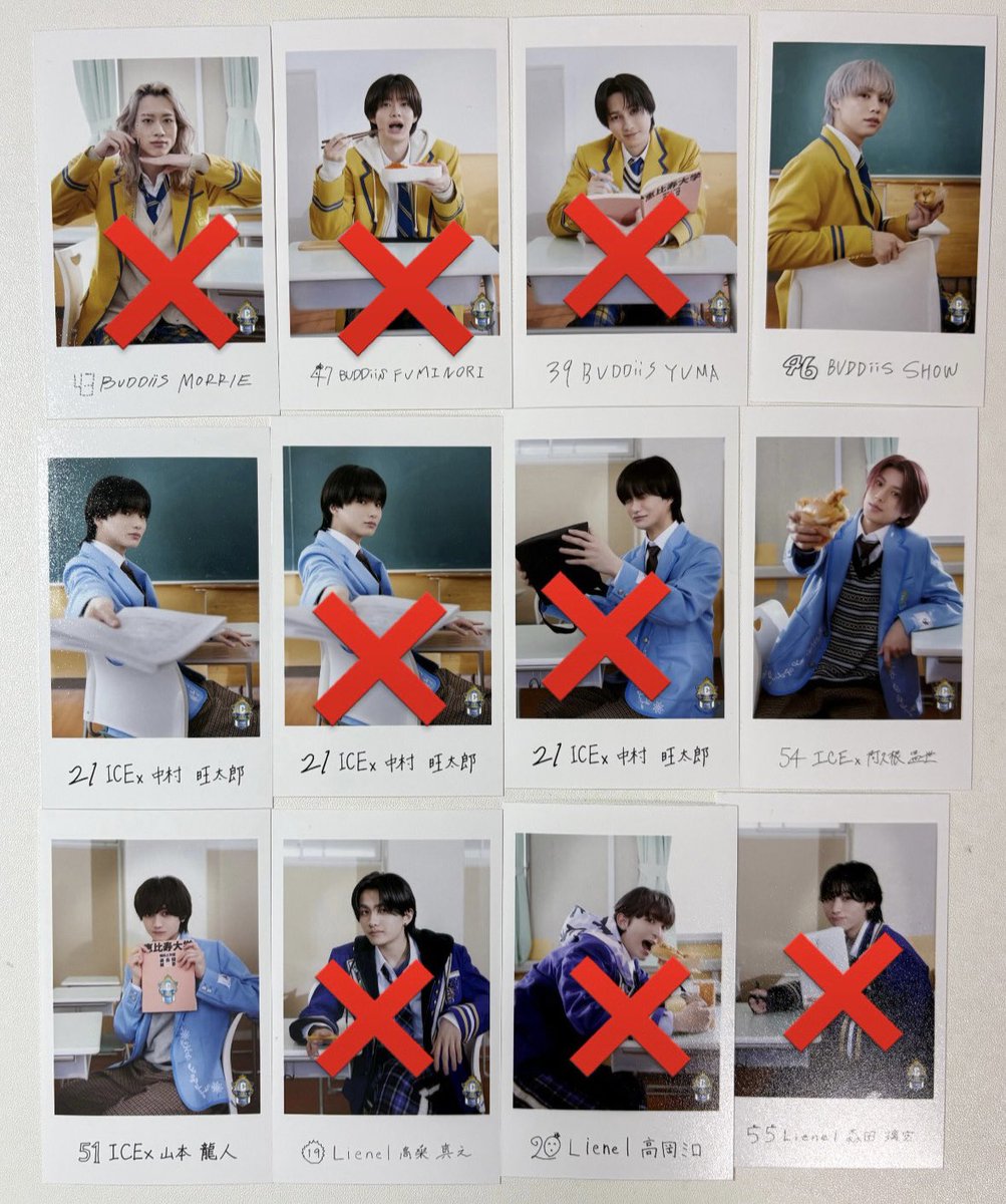 mnmn_stdnotk's tweet photo. 【交換】EBiDAN THE LIVE 2026  エビライ　ランダム　ミニフォト　隣の席セット

譲▶佐野前、山中右、曽野前、SHOW前、中村前、阿久根左、山本右、定価
求▶筒井俊旭左右(最優先)、柴崎楽(前後)

8/13エビライ現地手渡し希望です。
8/15、8/16も時間によりますが、現地手渡し可能です。 https://t.co/O8oIOs4I8v