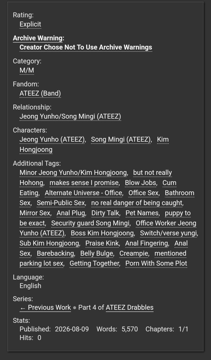 yvngisouls's tweet photo. [FF] Write up!

✏️ yvngi with a sprinkle of hchcng
✏️ p0rn with some plot, office sex, bathroom sex, just filth
✏️ 5.6k 

🐥💖 happy mng day!!!

link: https://t.co/SiCPq9iOl9 https://t.co/Umvr11xbtz