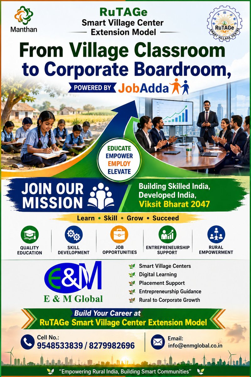 enmgroup's tweet photo. **"A developed India is built not only through economic growth, but through educated youth, skilled citizens, ethical leadership, empowered women, strong families, prosperous villages, and equal opportunities for every Indian."** https://t.co/TFm5thtFr5