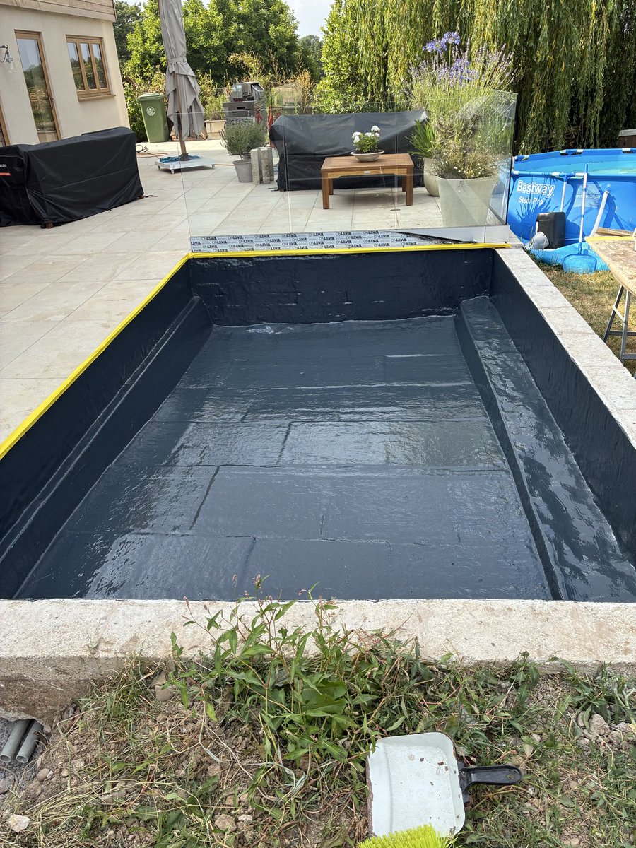 WrComposites's tweet photo. This is something we dont normally do,
Fiberglass fish pond lineing,
Took this job on when the owner told me who he was thinking of using, 
The colour was down to the customer choice when inoffered them a choice of blackmor this dark grey/ blue colour. https://t.co/OFF65hYA36