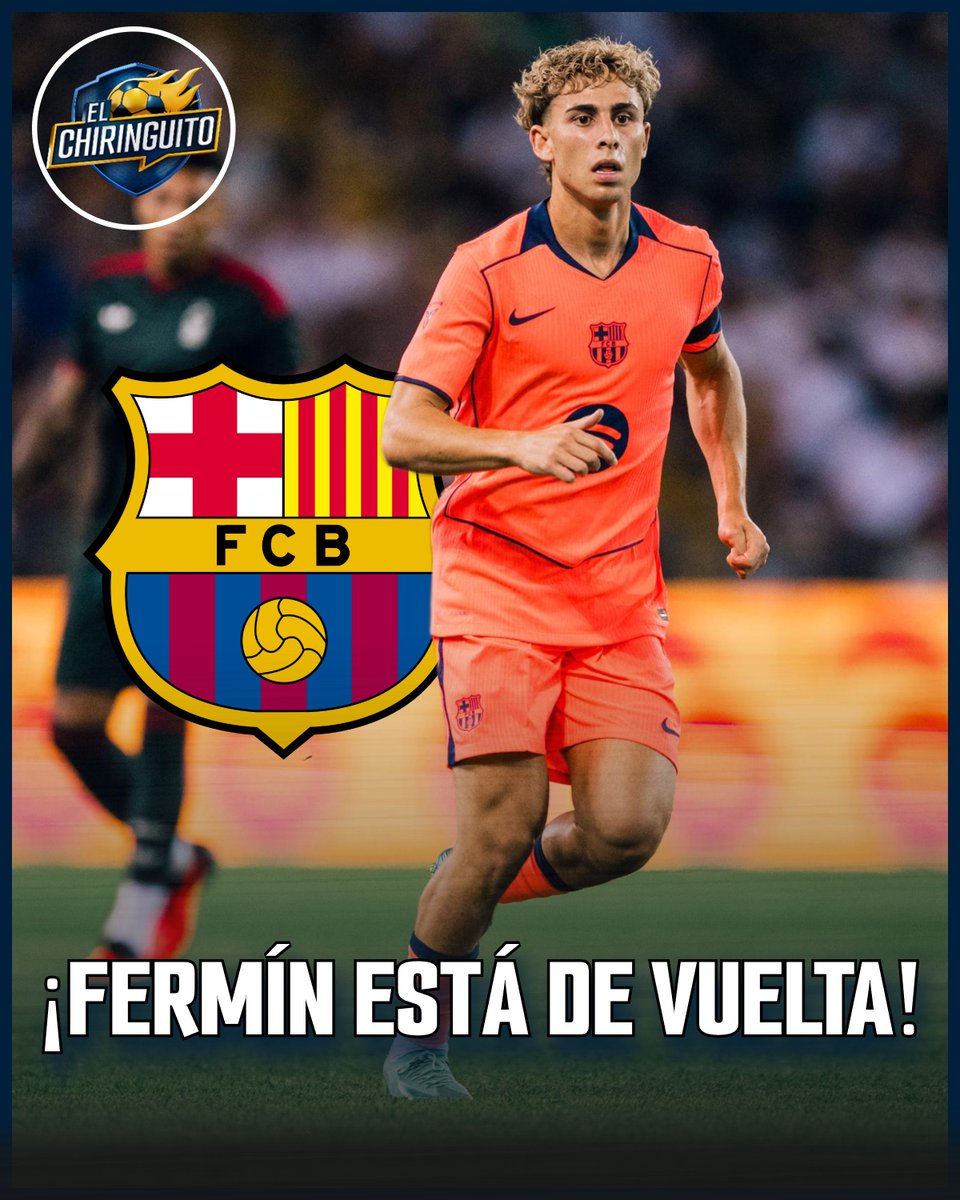 elchiringuitotv's tweet photo. 🔥¡Fermín está de vuelta!🔥

👉 Pudo disfrutar de sus primeros minutos tras su grave lesión en el quinto metatarsiano del pie derecho. https://t.co/Xm9zxpJ2kC