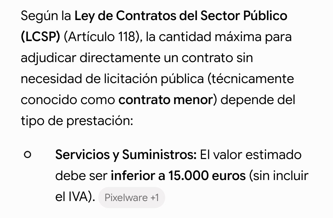 Alissonofabitch's tweet photo. Otra cosa que me llama la atención fuertecito es que en cuestión de días hayan podido adjudicar a dedo un contrato de servicios por valor de 60k €.
La Marichocho es lo más sinvergüenza que ha pisado el tórrido asfalto madrileño, y mira que somos cantera de sinvergüenzas. https://t.co/6ebpybdW7N