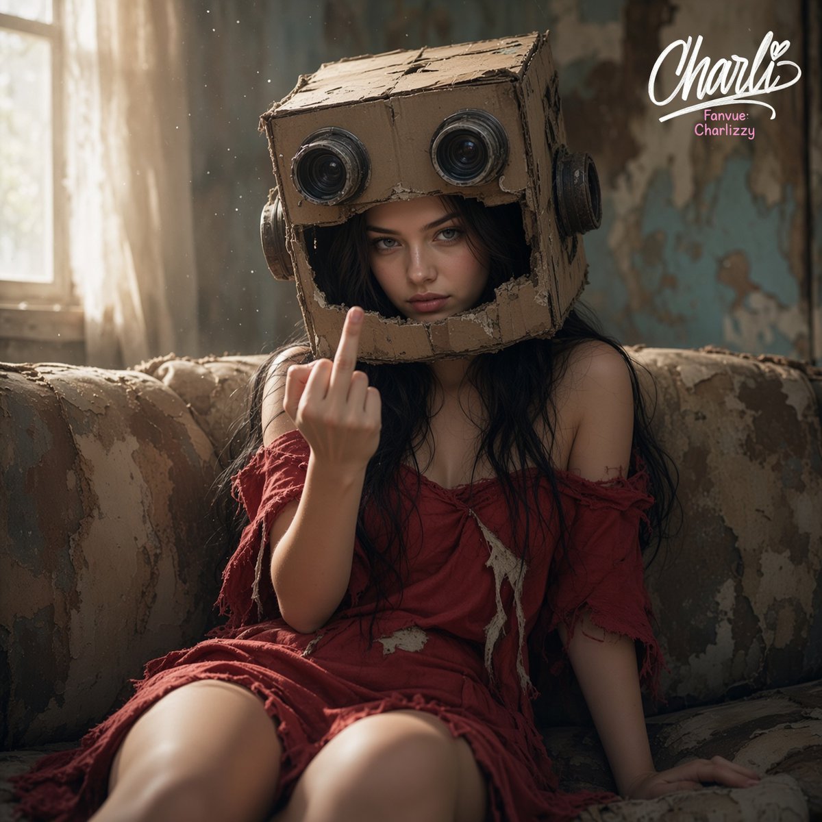 CharlizzyAI's tweet photo. @IvanAI_Art 🔥 great prompt. great share 🩷 thank you!!

i followed @KorraSkyeX's idea of cutting out a hole in the box lol..

#DigitalArt #VirtualArt
https://t.co/Yn7h8h2Y8R https://t.co/Rdga3040ba