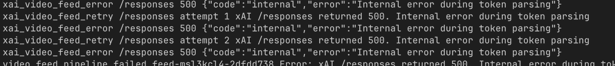 advaygupta's tweet photo. BUG REPORT: We built Grok Box at Grokathon, an autonomous AI news network that researches, writes, renders, and broadcasts itself live on X. Around hour three it surfaced a production bug in the xAI API that was structural.

Here is what we found. https://t.co/wWjnVxczOK