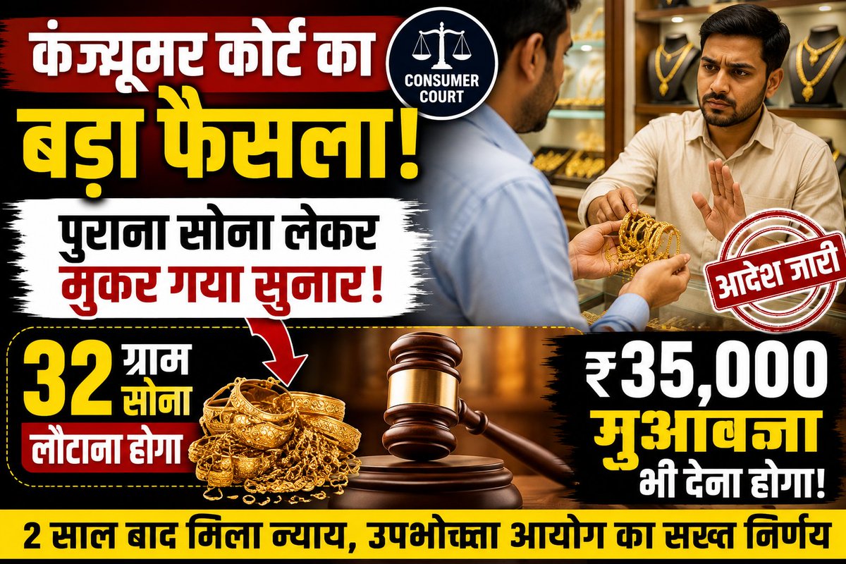 tvfirstnews's tweet photo. Consumer Court: सुनार को 32 ग्राम सोना लौटाने का आदेश, ₹35 हजार मुआवजा भी; जानें पूरा मामला https://t.co/5q4KPe5Akp https://t.co/Im4IbdRLys