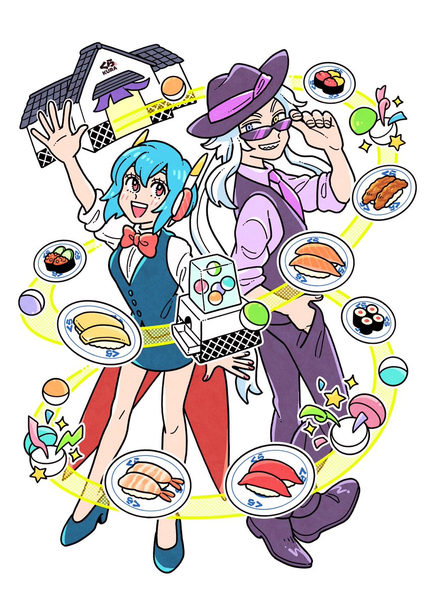 mutenkurasushi's tweet photo. 🍣✨✨✨✨🍣

ヨシダナツミさん（@natsumi_color）とのスペシャルコラボイラストが到着…！

くら寿司の店舗や「ビッくらポン！」が、最高にポップでエモーショナルな世界観に生まれ変わりました…
ビジュアル良すぎます👀絶妙なレトロ感が最高！

なんと、このイラストを落とし込んだ【限定Tシャツ＆ステッカー】が、
アソビシステム主催『Akaku展』にて販売決定🎉

📅 2026.9.1(火) - 9.13(日)
📍 Akaku展

街着としても着倒したいスペシャルなアパレルアイテム、絶対チェックしてください👕✨

💡 【フォロー推奨！】
今後もクリエイターコラボやX限定の最新情報を発信していきます！
ぜひ @mutenkurasushi をフォローして続報をお待ちください！

#ヨシダナツミ #Akaku展 #アソビシステム #くら寿司