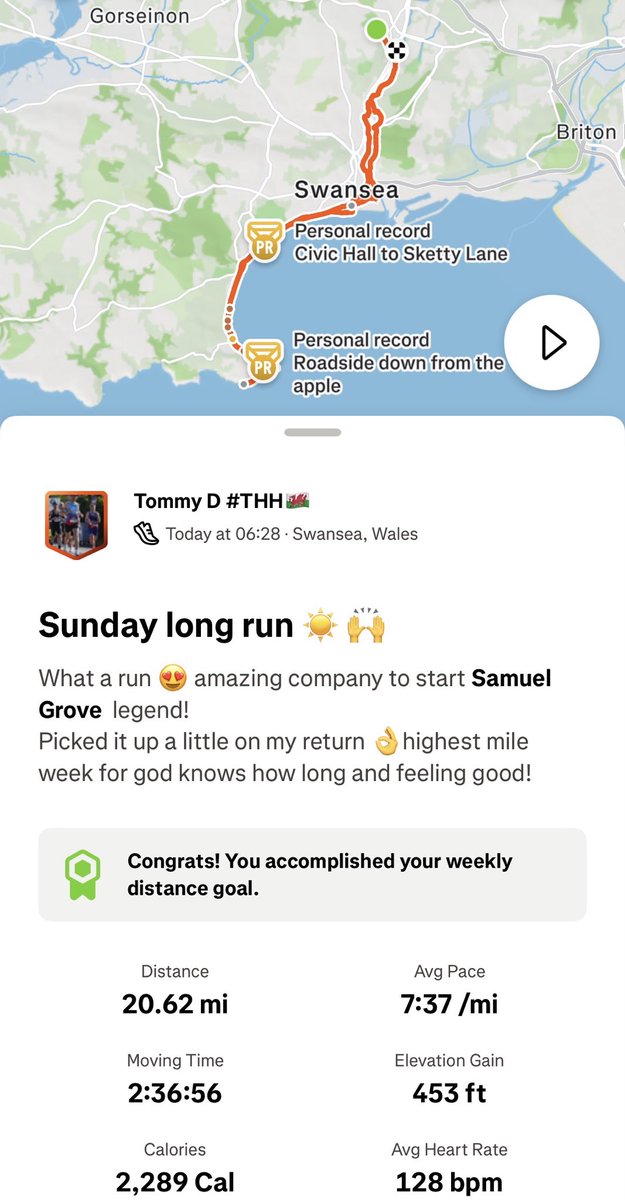 TommyDavies1987's tweet photo. Another decent training week banked! Happy days!! https://t.co/FlX01VlOef