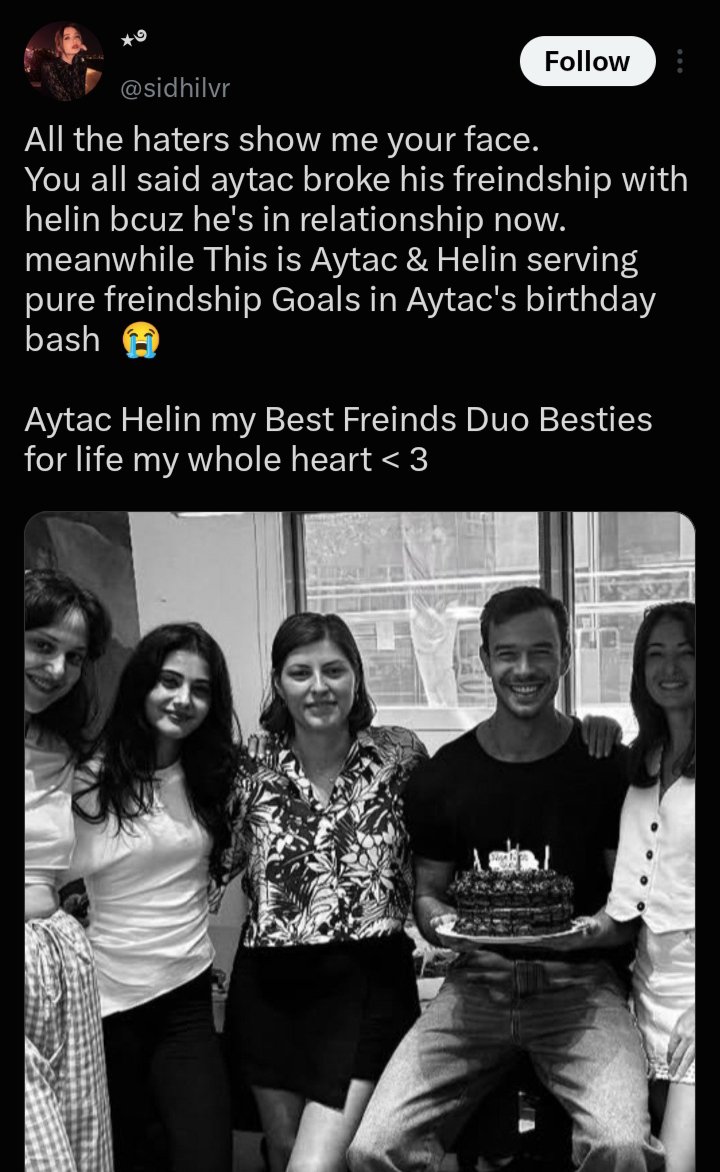 cottoncandy1's tweet photo. Aytac is dating someone still celebrated bday w helin bt #emsu celebrated separately w frnds

#EminGünenç is at vacation,#ilsudemirci is at home,same like his LONDON visit
But no
"They're dating"

Is this "dating" or 8TH WONDER OF THE WORLD which only exists in dreams ??
#arafta https://t.co/7xF9myuuEC