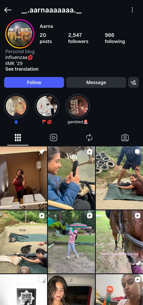 095_kr31387's tweet photo. @ her name is aarna maybe  she is enjoying privilege of being daughter or relative of army officer (not jawan). She is firing, riding tanks and posting it on Instagram publically. Where is your discipline sir. People are paying taxes for this? @adgpi https://t.co/7xLvZTiqTd