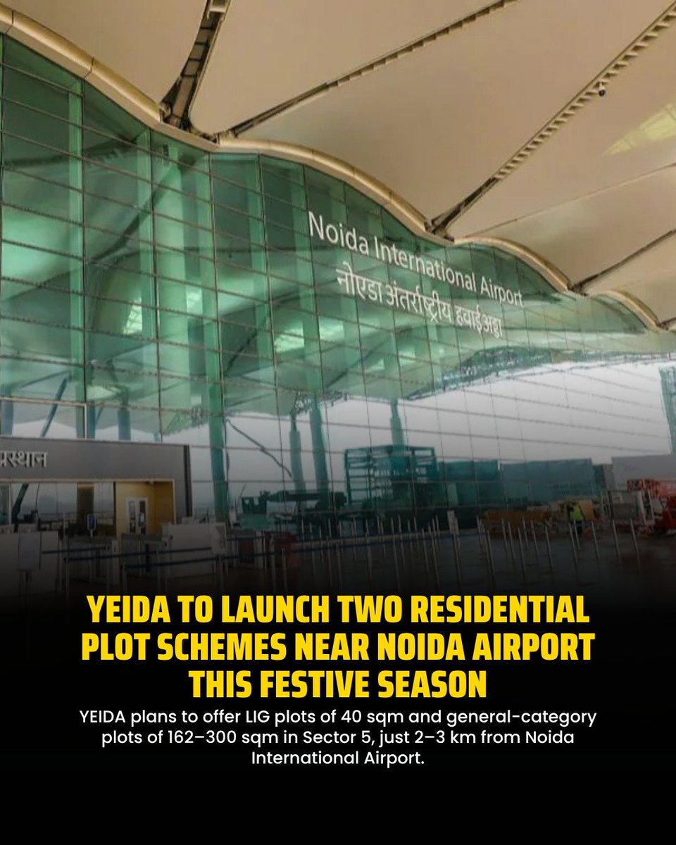 Pk22717855's tweet photo. The Yamuna Expressway Industrial Development Authority (YEIDA) is preparing to launch two residential plot schemes near Noida International Airport during the festive season

#YEIDA #NoidaInternationalAirport https://t.co/anIv6ead9j