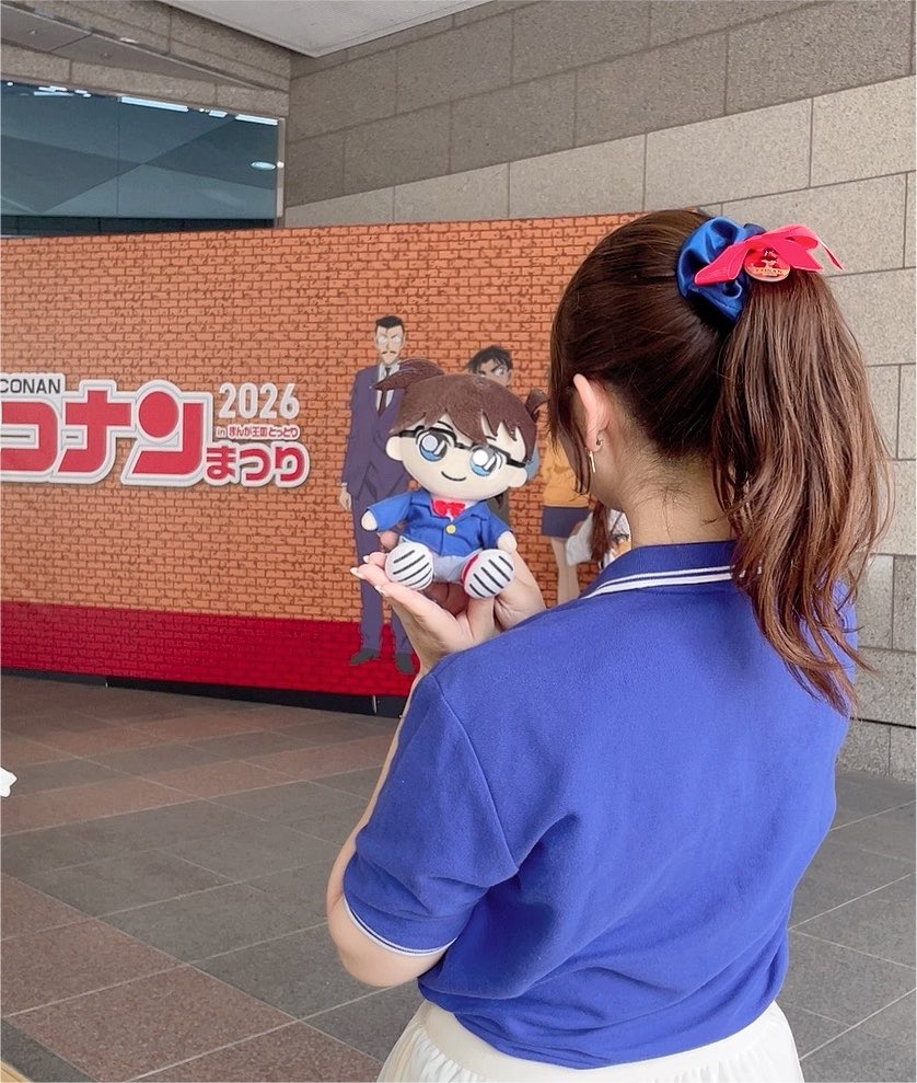 Conarun's tweet photo. おそろのコナンくん連れてみかみと参戦🍉
本当に楽しかったー！！！
#コナンまつり https://t.co/e1T7bzDS5T