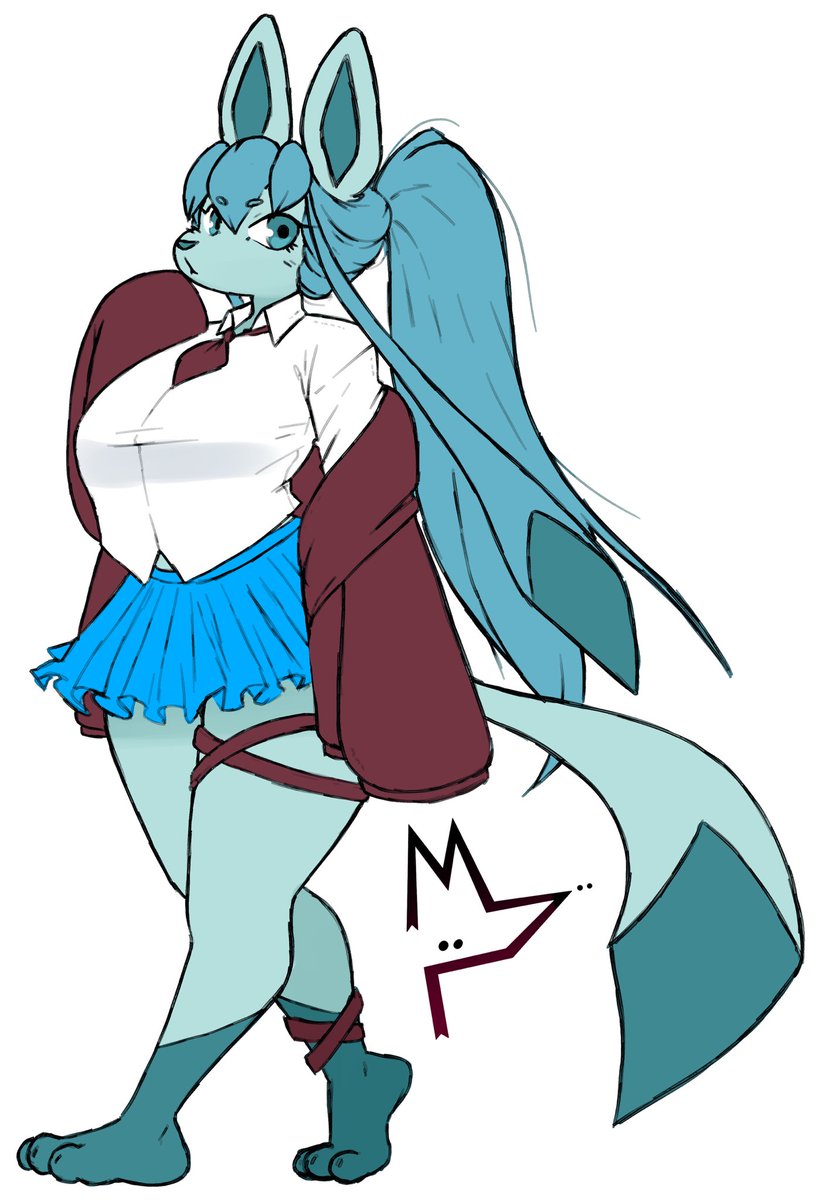 DoneDoggo's tweet photo. Lil doodle I did a few days back for @WaqWaq46 of their amazing glaceon girl!
Really like her design. 
#glaceon https://t.co/2dqWL0MLMS