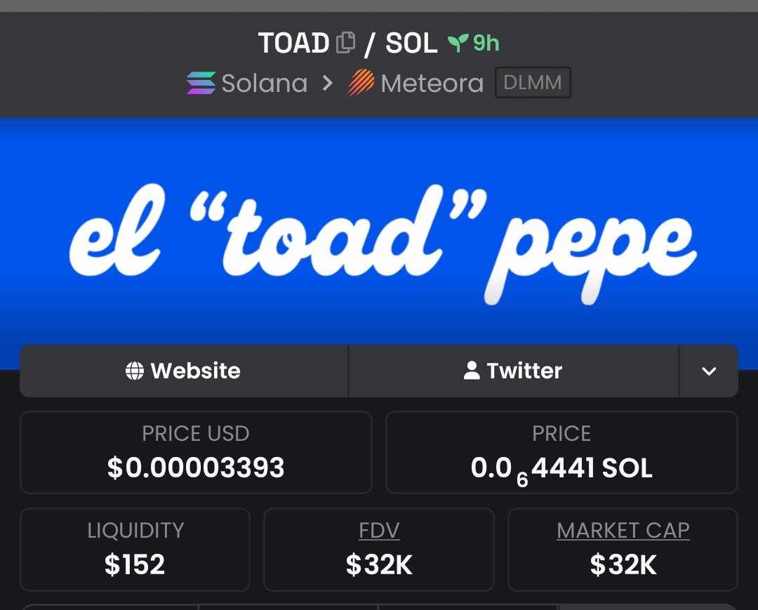 zack_zeus1's tweet photo. Highlighted $Toad at $32k Mcap in my private TG
#CryptoPump #Crypto #Altseason #Solana #AltcoinAlert https://t.co/8Id799lqu9