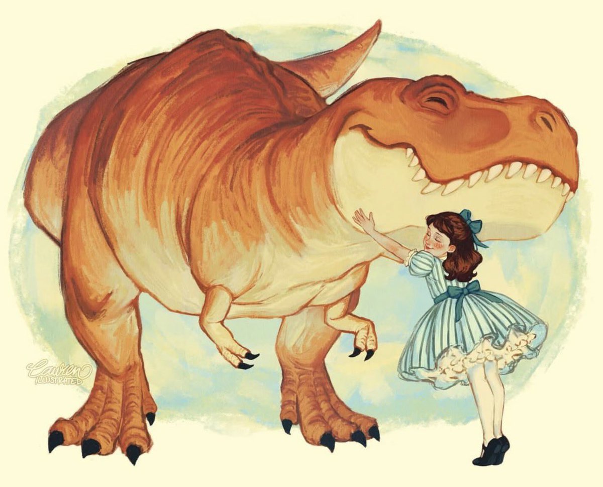 pmamtraveller's tweet photo. "Dinosaurs and Vintage Girls" series by artist Lauren Bultman https://t.co/0IeDPKOAvA