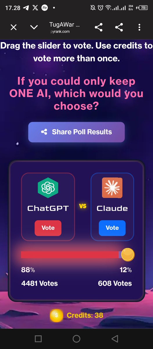 yonginbloom's tweet photo. Day 4

I just voted for "ChatGPT" in the poll: If you could only keep ONE AI, which would you choose?! Cast your vote too! https://t.co/8ic0U3KdGN https://t.co/yM47y8nfN8