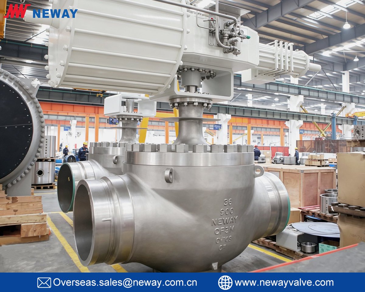 NewayValveSZ's tweet photo. ❄ NEWAY 36-inch 900LB cryogenic top-entry trunnion mounted ball valve has passed customer acceptance and been successfully delivered for LNG project.

#NewayValve #CryogenicValve #IndustrialValves #FlowControl #LNG https://t.co/YxZ02wV0fg