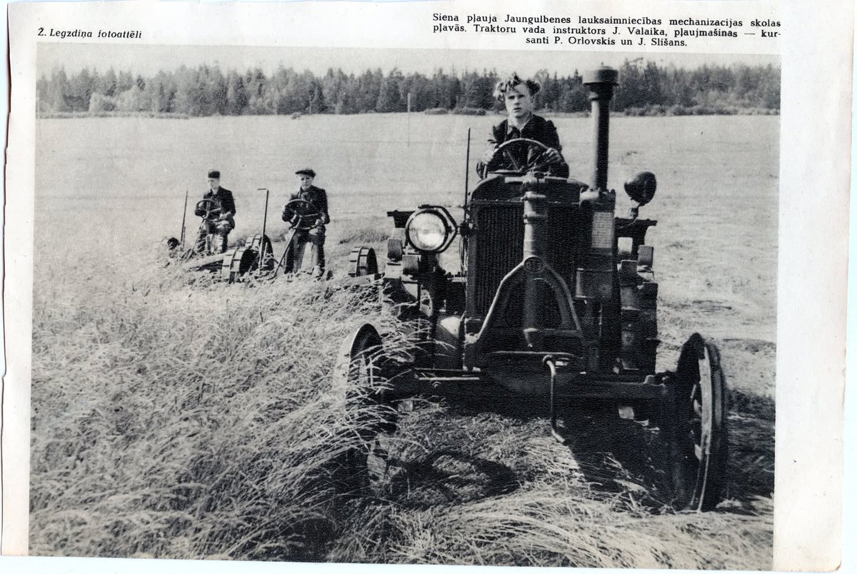 RuffPhilip's tweet photo. 1951.gads. Siena pļauja Jaungulbenes lauksaimniecības mehanizācijas skolas pļavās (No žurnāla ''Zvaigzne'') #Latvia #Baltics https://t.co/QXgIe5ZXm6