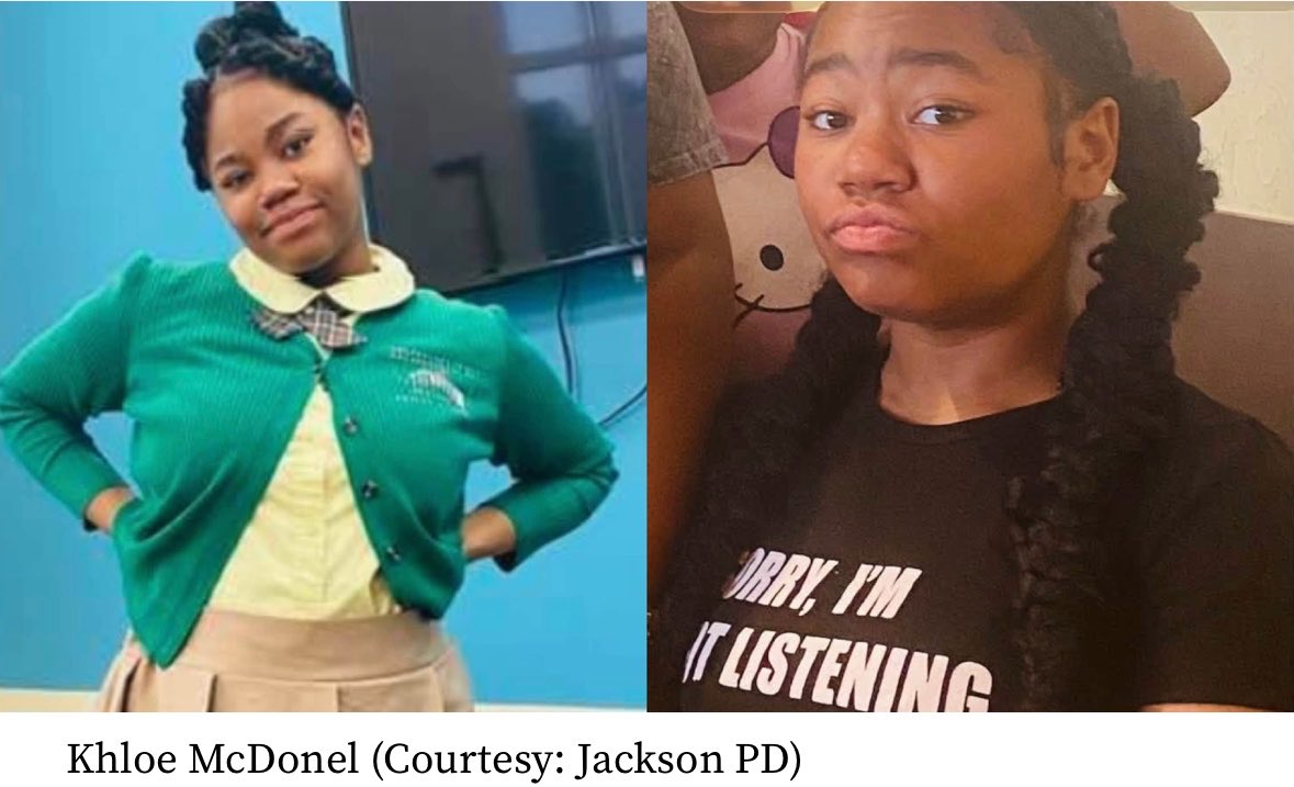 skiistiredasf's tweet photo. This is 15-year-old Khloe McDonel.
She should have been starting 10th grade this fall.
Instead, she was reported missing on July 18, 2026, and two days later her body was found at Sheppard Brothers Park in Jackson, Mississippi with shot in the head.
A grass-cutting crew discovered her.
The case is being investigated as a homicide. No arrests have been made.
RIP Khloe, she should still be here.