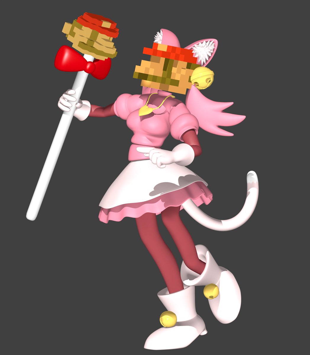 its_mirrors's tweet photo. This appeared on my for you feed. My 5 AM brain found it hilarious so I slapped a retro Mario voxel over a test render. https://t.co/VFVVDp2FsZ