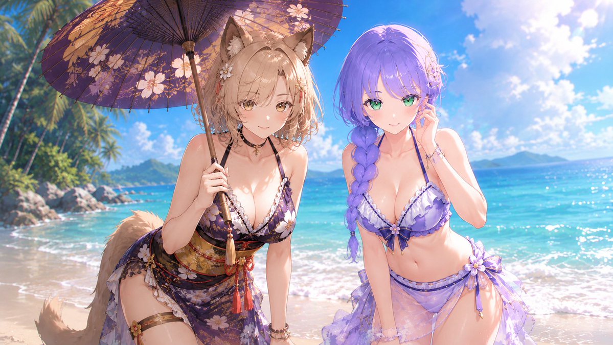 4hira_game's tweet photo. ユズナミキちゃんと海にて～ 

#ウィズダフネ #ウィズダフネ公認冒険記録人 #ウィザードリィ愛好会 https://t.co/fNXuFUqI3G