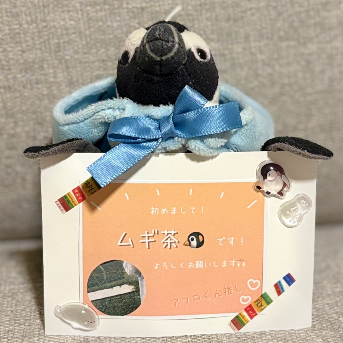 mugipencha's tweet photo. しゅっぱーつ！！
こんな感じの名札とペンギン連れて行ってます🙌🏻

#あんびくいべんと https://t.co/DlnMbbcPTj