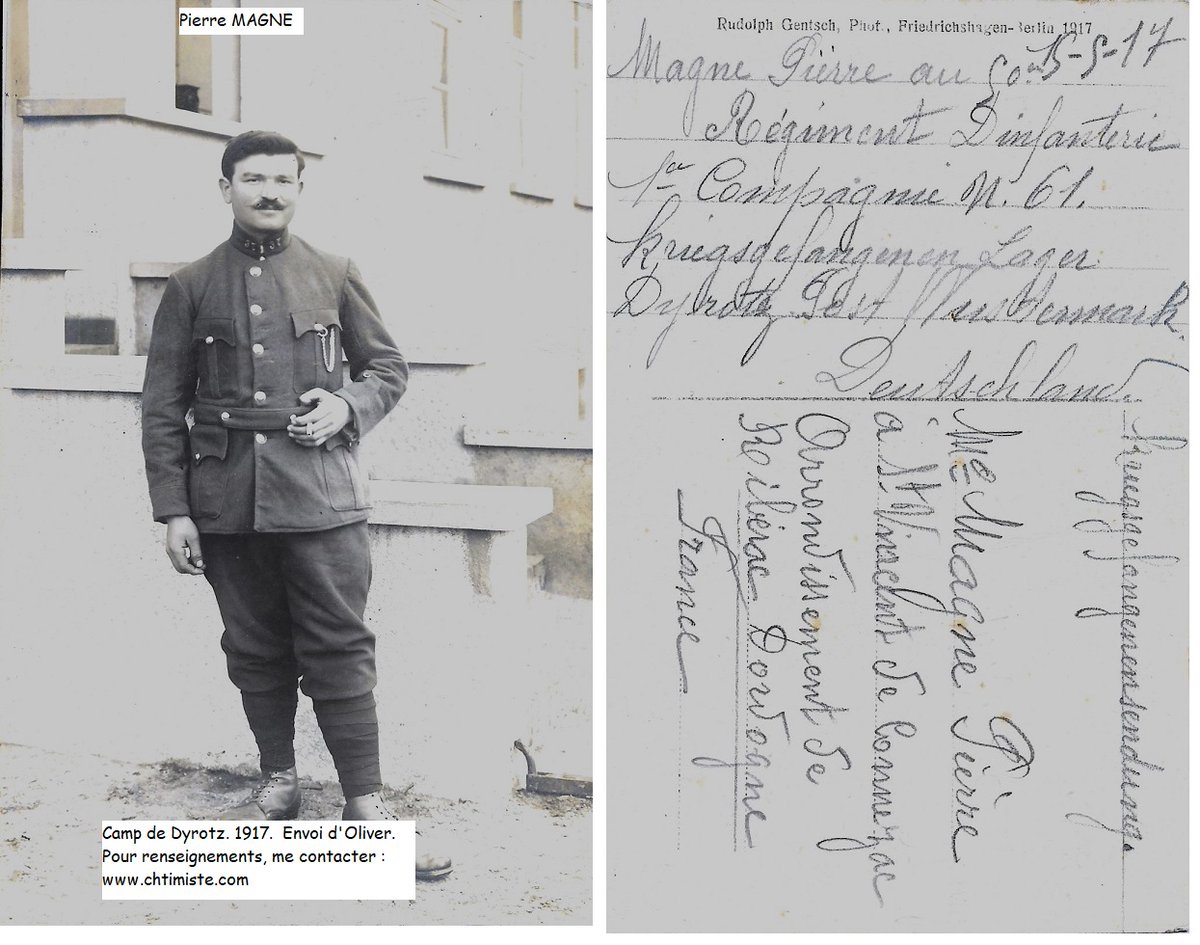Le_Chtimiste's tweet photo. Pierre MAGNE, du 37ème régiment d'infanterie (?). Prisonnier au camp de #Dyrotz- Merci à Oliver. #Chtimiste #37eRI https://t.co/BireptrJpl