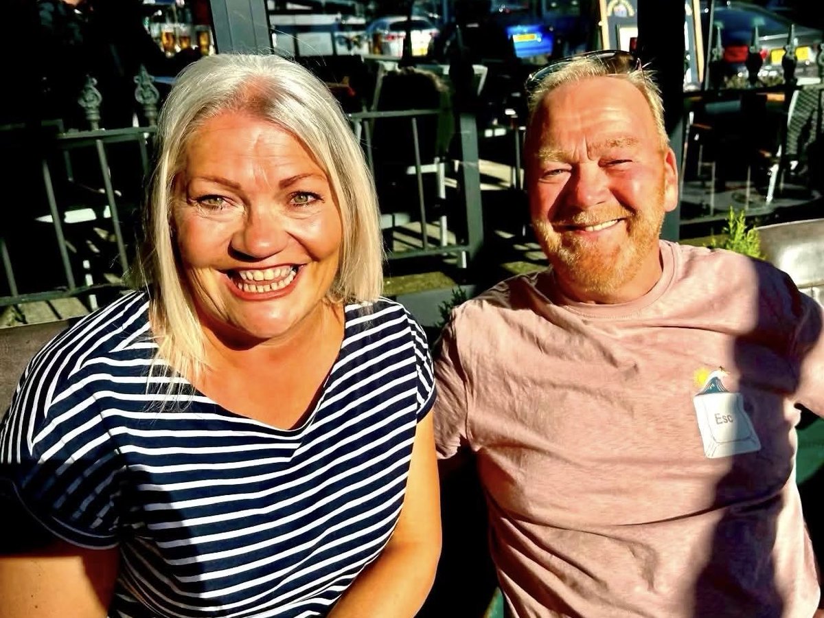 djhick's tweet photo. Just home from a lovely week in Yorkshire seeing family and friends here’s me with my gorgeous wife Dawn https://t.co/WOlZ2gKgER