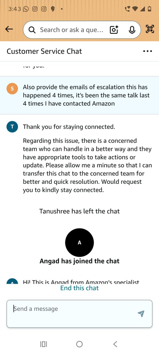 apoplexi24's tweet photo. @amazonIN @AmazonHelp Got redirected 4 times and still couldn't get a single person who could provide concrete resolution for my problem. Contacted Amazon through call around 3-4 times, raised 1 odd ticket, pickup got cancelled 4 times due to item being above 10k value. So where is the transperancy? https://t.co/ddr2UeJI4C
