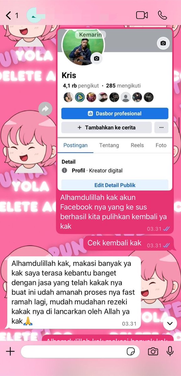 gerxtak's tweet photo. JASA PEMULIHAN AKUN/HAPUS AKUN BERGARANSI

KENDALA : #zonajajan
🍓JASA SADAP WA/IG
🍓PULIHKAN CHAT WA
🍓LUPA PASWORD &amp; LUPA DATA2
🍓JASA BALIKIN AKUN ALL SOSMED
🍓JASA PULIHKAN AKUN GAME
GOGGLE ,GMAIL,INSTAGRAM,TWITER, FB,TIKTOK,DLL #zonauang

Konsultasi whatsapp di bio☎️ https://t.co/BPgxDBza0O