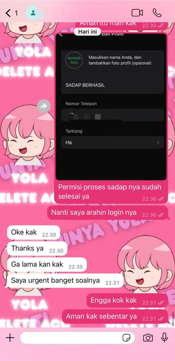 gerxtak's tweet photo. JASA PEMULIHAN AKUN/HAPUS AKUN BERGARANSI

KENDALA : #zonajajan
🍓JASA SADAP WA/IG
🍓PULIHKAN CHAT WA
🍓LUPA PASWORD &amp; LUPA DATA2
🍓JASA BALIKIN AKUN ALL SOSMED
🍓JASA PULIHKAN AKUN GAME
GOGGLE ,GMAIL,INSTAGRAM,TWITER, FB,TIKTOK,DLL #zonauang

Konsultasi whatsapp di bio☎️ https://t.co/BPgxDBza0O