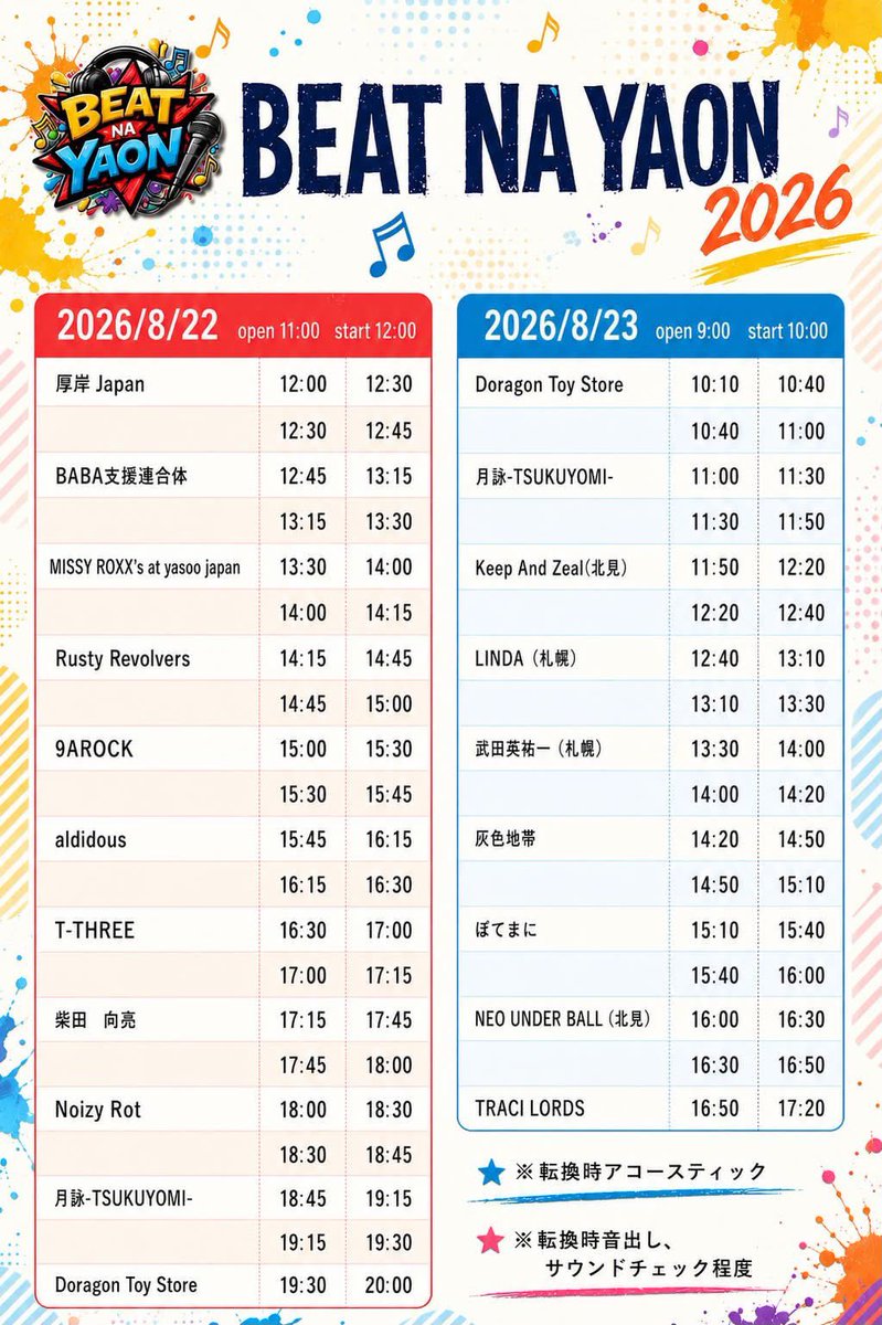 LINDAsapporo's tweet photo. NEXT LINDA stage

8/22 別海Tfree
8/23 釧路野外 BEAT na YAON　

8月は道東で攻めてるぜ！
よろしく☆ https://t.co/zimaELaU6C