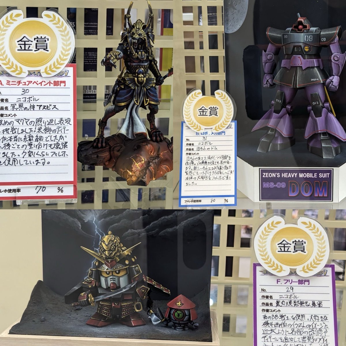 nicovol48's tweet photo. ファレホペイントコンテスト7、広島のボークスさんで何と3部門金賞頂きました！！！！

仕事の都合で展示会などに参加できないので、この場で実物を見て頂く事が大変製作の励みになっています！

ご覧頂いた皆様、ご投票頂いた皆様、本当にありがとうございました✨

#ファレホコン7
#ボークス広島SR https://t.co/0cJcNsSPJn