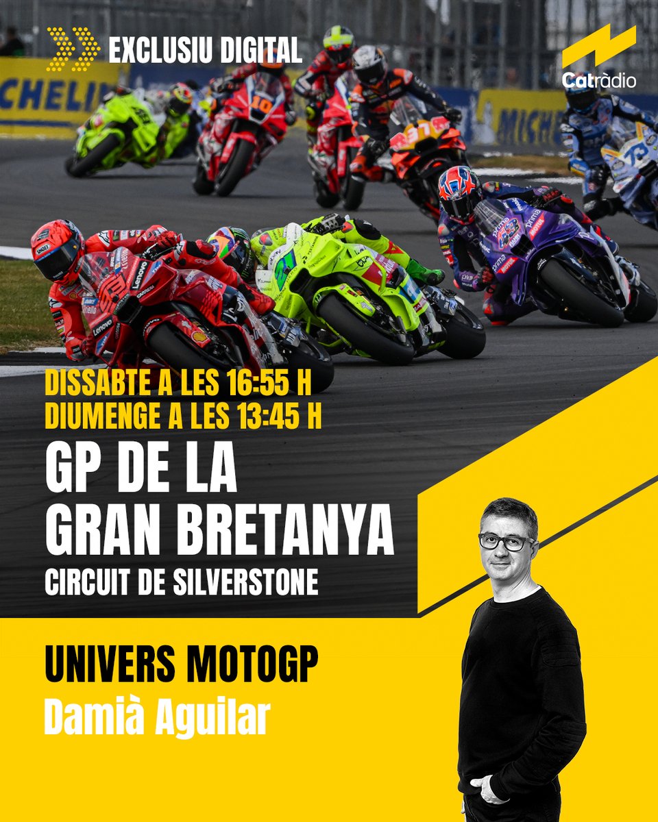 totgira's tweet photo. 🏁 COMENCEM!  

La cursa llarga del GP de la Gran Bretanya, a l'#UniversMotoGP de @damCR

Marc Márquez surt sisè

▶️A l'app de @CatalunyaRadio,a https://t.co/d6HoFyXMty i a @som3cat https://t.co/1vjCdz4utF