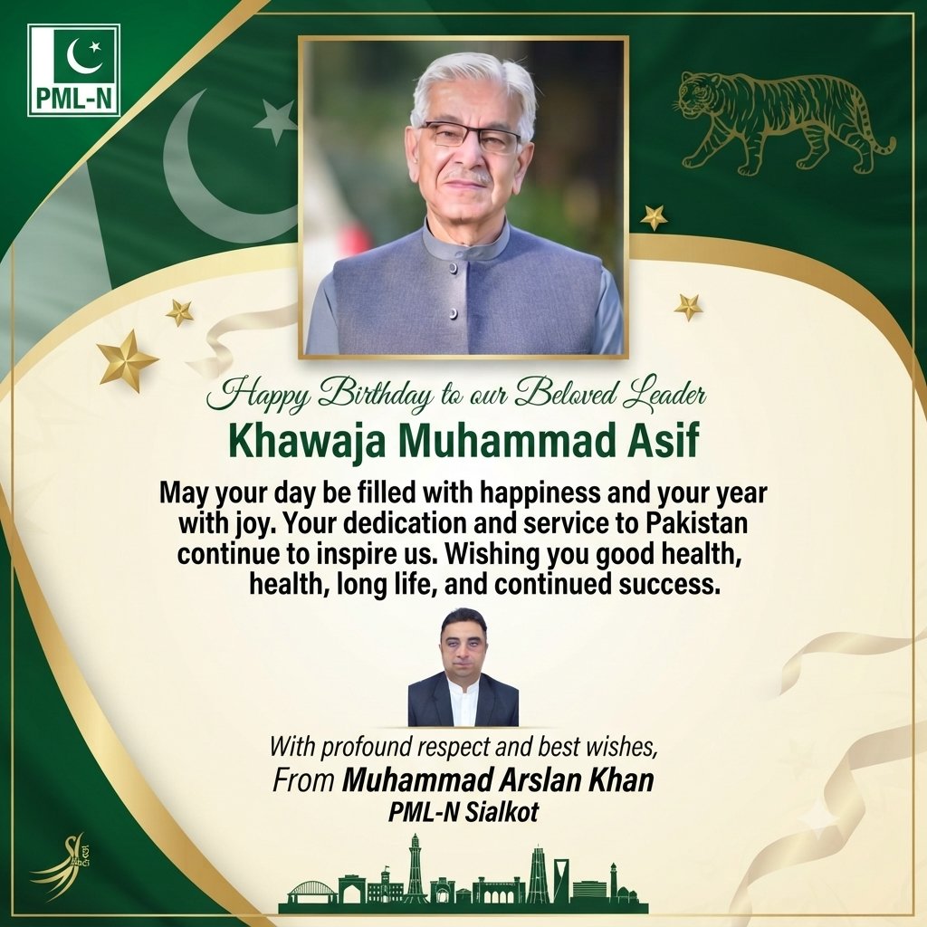 MArslankhan76's tweet photo. @KhawajaMAsif 
My grate leader happy birthday always stay blessed. https://t.co/UHHugzpOeW