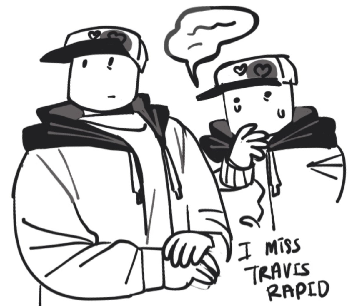SucrePomie's tweet photo. Travis doodle i did. A day? Or two days ago I can't remember #TMIRB https://t.co/qHn4TWqQCA