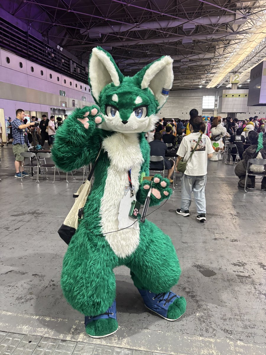 tc103_807's tweet photo. #OFFF
緑オオカミのレンリ君
去年けもネットで初めてお会いした着ぐるみとしては初期メンツの子なので
まさかまた大阪の地でまた会えるとは思ってはいませんでした😊 https://t.co/9l5zcWwwV6