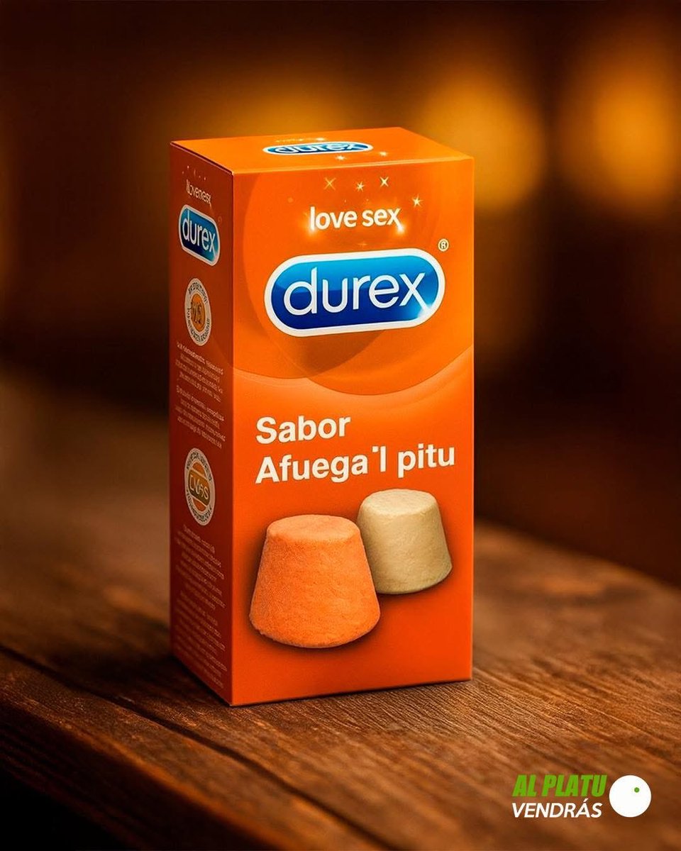 ALPLATU's tweet photo. 📢📢📢 ÚLTIMA HORA!!!! Tras las numerosas quejas de sus clientes, DUREX suspende definitivamente la comercialización de sus preservativos con sabor a quesu afuega'l pitu. https://t.co/iMkfWJXA4O