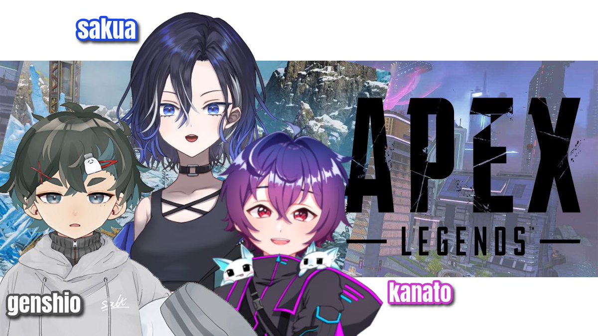 Mihanagi_Sakua's tweet photo. 20時から久々にAPEXやります！
急に募集したら来てくれた暇人達です
   ↓
#gensaltv 
#kanato_s1ndo 

配信場所
https://t.co/32uhgQe7Lw https://t.co/mZTrTbUJpz