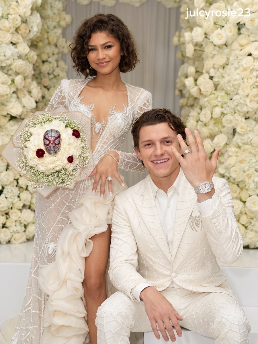 juicyrosie23's tweet photo. The Wedding Of Tom Holland and Zendaya...
#wedding #TomHolland 
#Spidermanbrandnewday https://t.co/Yzs9Qa6M36