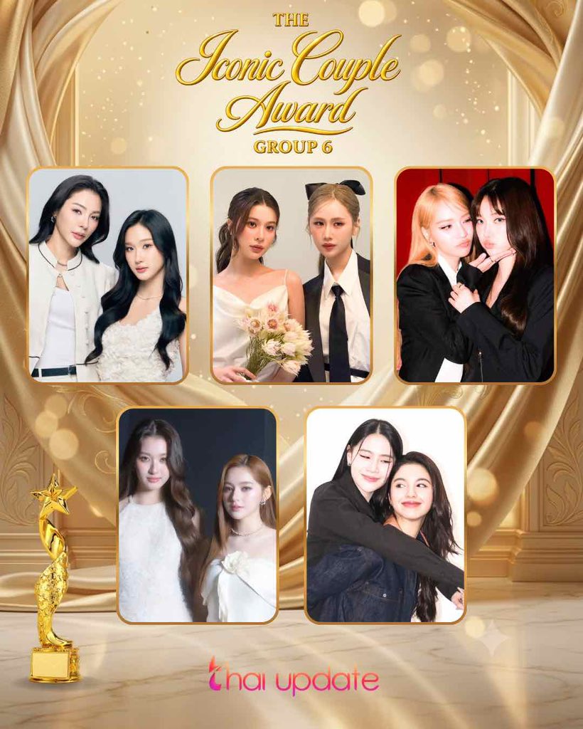 thaiupdate2021's tweet photo. The Iconic Couple Award — Group 6

Vote Here 👉🏻 https://t.co/g7pLq1qets

#fayeatom #kaojanejanekao #janjingjing 
#viewmim #shellypundao 
🏆
#thaiupdate2019 
#thaiupdateawards2026 https://t.co/9LF1zKQxQ3