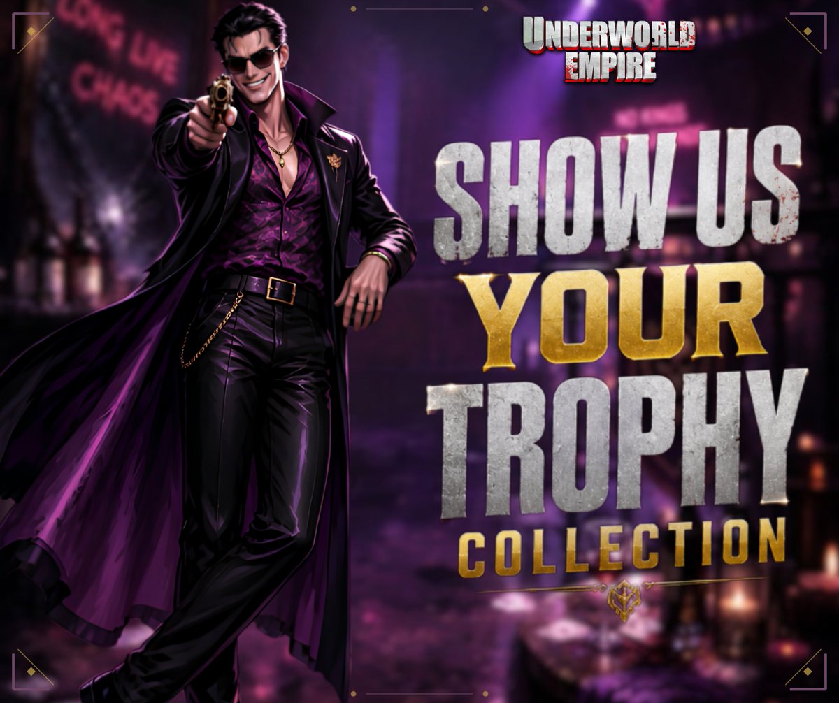 UWEmpire's tweet photo. ๐ Show us your Trophy Collection!
Share a screenshot of your trophies and show the Empire what you've earned! ๐ช
๐ฌ Which trophy are you most proud of?
#UnderworldEmpire #UECommunity #TrophyCollection https://t.co/IT76ilHuek