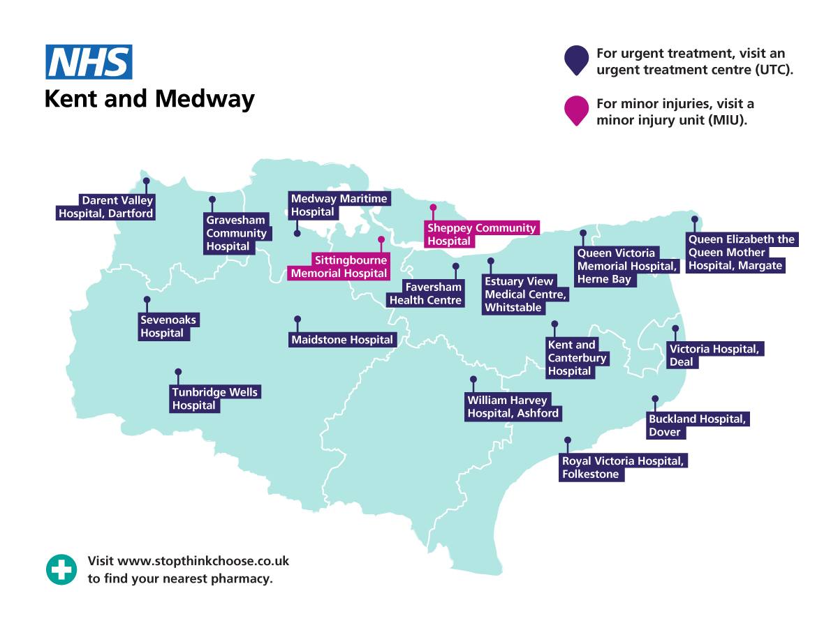 Medway_NHS_FT's tweet photo. Not sure where to go for medical help? 🏥
Visit 👉 https://t.co/eoizPEcTi7 to find the most appropriate treatment for you or your family.
Let’s make sure you get the right care, in the right place, at the right time.
#HelpUsHelpYou #Medway #Swale https://t.co/M7QPHwDh0O