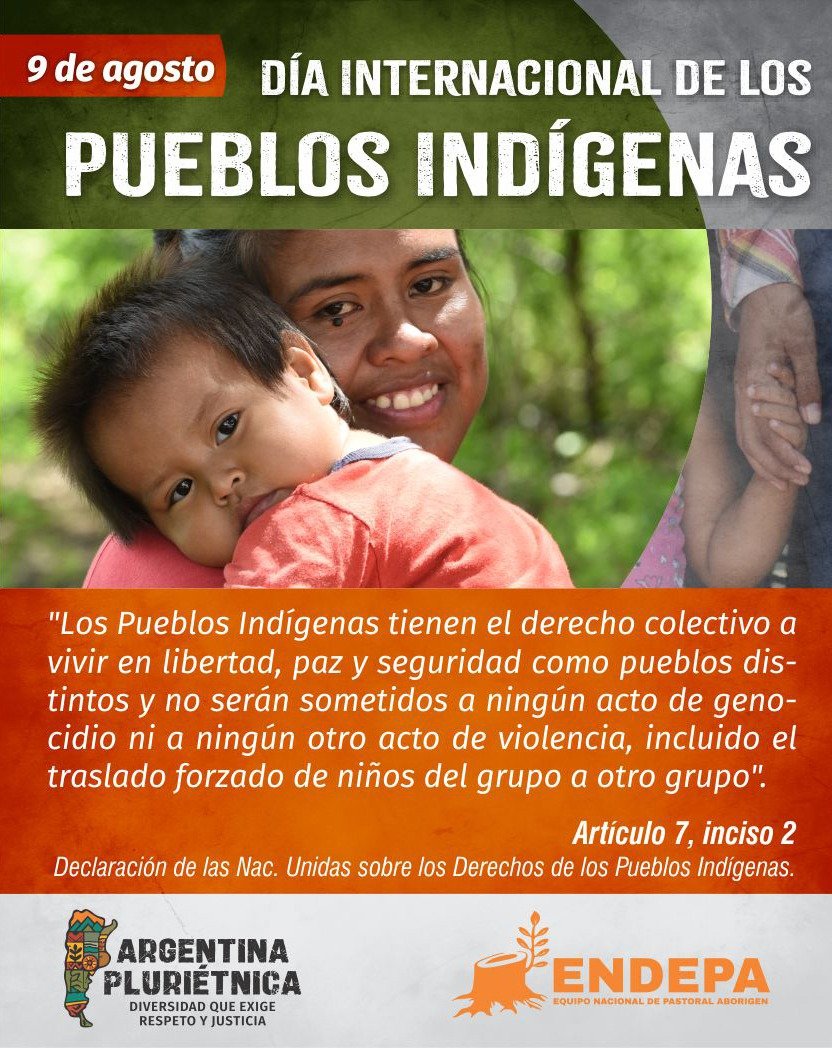 ENDEPANACIONAL's tweet photo. El Día Internacional de los Pueblos Indígenas invita a renovar el compromiso con quienes existen, preexisten a la conformación de los Estados y son sujetos de derechos.
#ArgentinaPluriétnica
#Diversidad #Respeto #Justicia #PueblosIndígenas #ENDEPA
https://t.co/e9R7TMrNxq https://t.co/CendFAbqHm