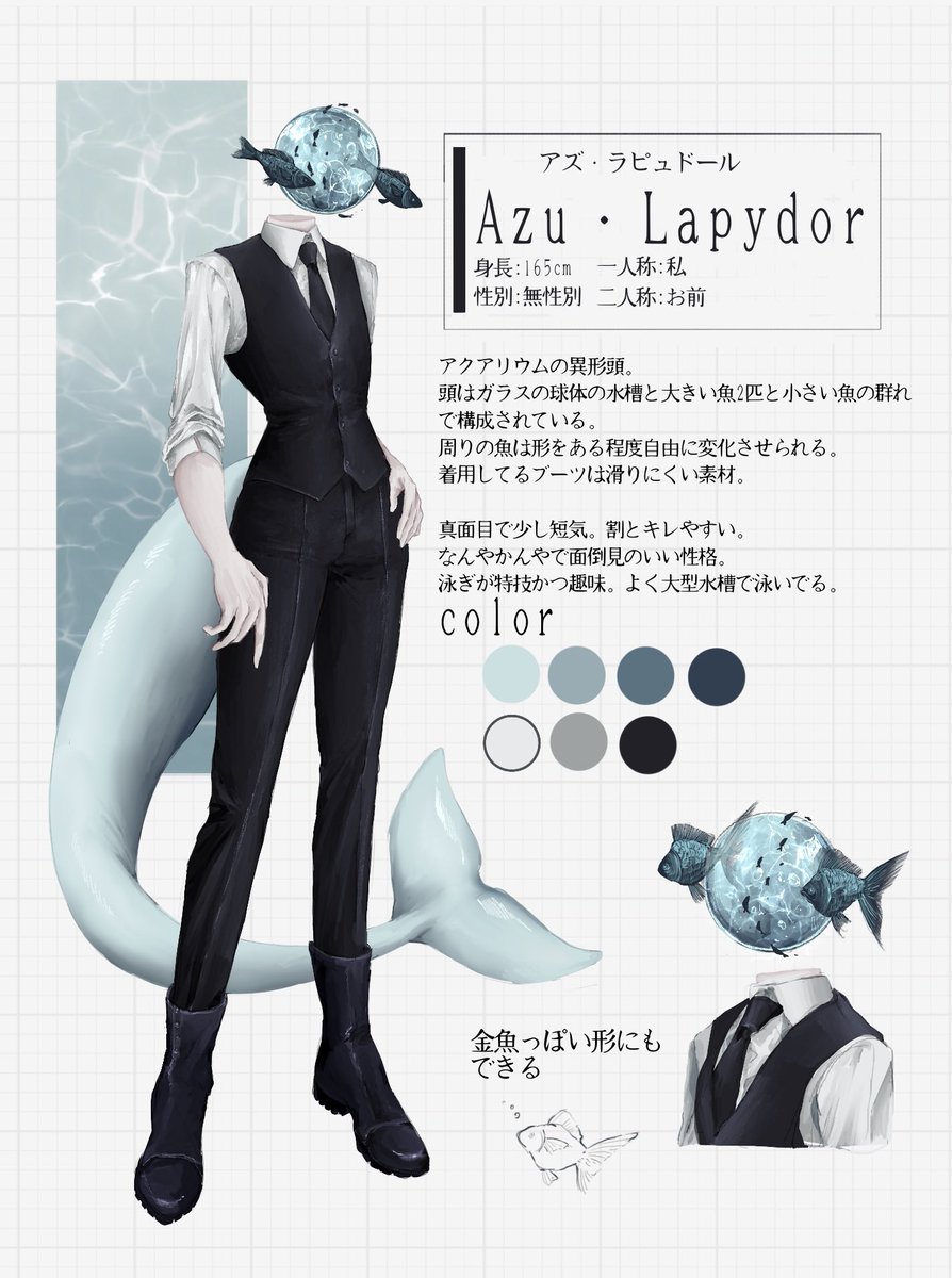 whiteJhon90's tweet photo. #異形頭　#objecthead
アズ・ラピュドール(OC)🐟 https://t.co/uWnnlIL82O